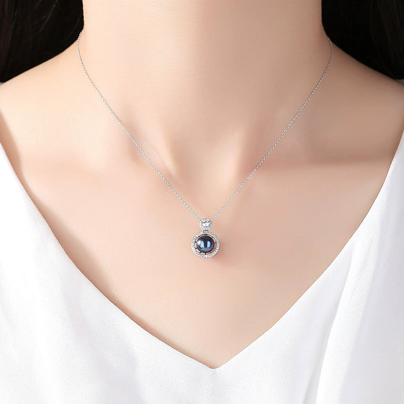 S925 Sterling Silver Necklace Micro Inlay 3A Zircon Silver Freshwater Pearl Fashion Jewelry