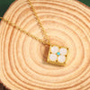 S925 Sterling Silver Necklace With Natural Hetian Jade Square Lucky Pendant Electroplated Exquisite Temperament Jewelry For Women Mothers