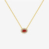 S925 Sterling Silver Necklace With Zircon And Lucky Stone Geometric Design Platinum Or 18K Gold Electroplated Simple And All Match Unisex Jewelry