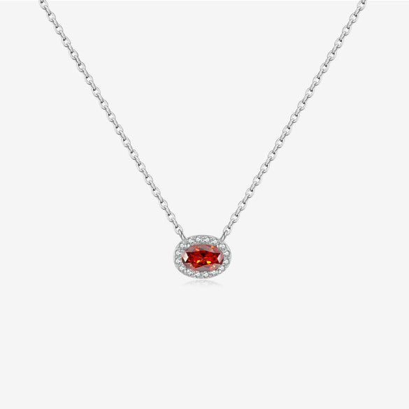 S925 Sterling Silver Necklace With Zircon And Lucky Stone Geometric Design Platinum Or 18K Gold Electroplated Simple And All Match Unisex Jewelry