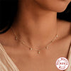 S925 Sterling Silver Octagonal Star Diamond Shaped Pearl Clavicle Necklace With Geometric Styling And Zircon Treatment