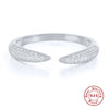 S925 Sterling Silver Open Adjustable Women's Ring With Star And Moon Geometric Pattern Electroplated