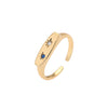 S925 Sterling Silver Open Ring With Geometric Design And Inlaid Zircon