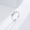 S925 Sterling Silver Open Ring With Geometric Design And Inlaid Zircon