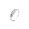 S925 Sterling Silver Open Ring With Geometric Design And Inlaid Zircon