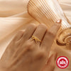 S925 Sterling Silver Open Ring With Twist Bow And Love Pendant Geometric Pattern Electroplated For Women Retro Sweet Simple Style