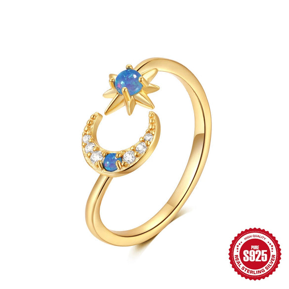S925 Sterling Silver Open Ring With Twist Bow And Love Pendant Geometric Pattern Electroplated For Women Retro Sweet Simple Style
