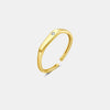 S925 Sterling Silver Opening Adjustable Irregular Ring With Geometric Design And Electroplating