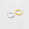 S925 Sterling Silver Opening Adjustable Irregular Ring With Geometric Design And Electroplating