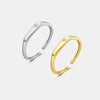 S925 Sterling Silver Opening Adjustable Irregular Ring With Geometric Design And Electroplating