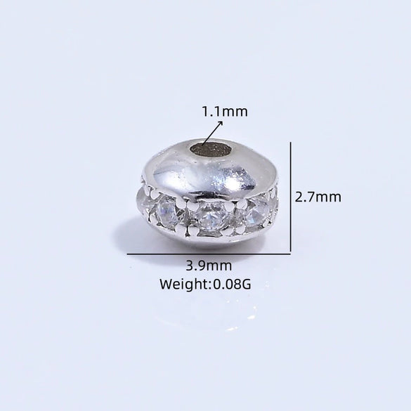 S925 Sterling Silver Oval Lantern Beaded Spacer Loose Beads Inlaid With Zirconia For Diy Bracelet Necklace
