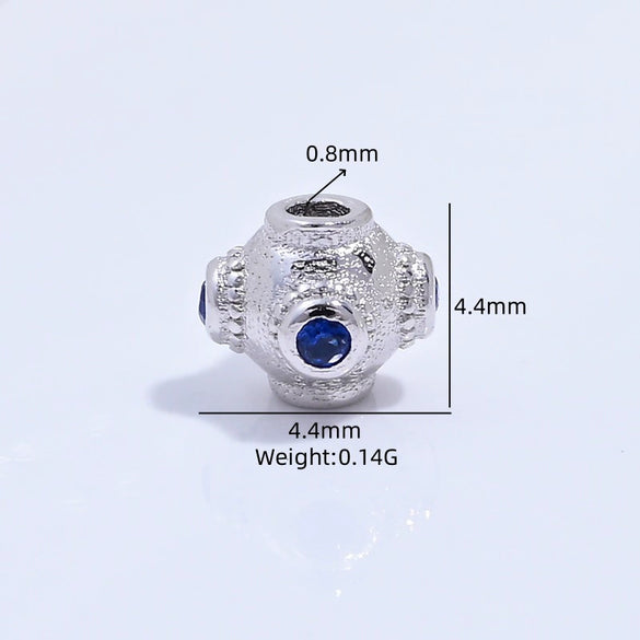 S925 Sterling Silver Oval Lantern Beaded Spacer Loose Beads Inlaid With Zirconia For Diy Bracelet Necklace