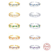 S925 Sterling Silver Oval Pear Shaped Cubic Diamond Open Ring With Electroplating And Geometric Design For Women