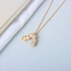 S925 Sterling Silver Peanut Pendant Clavicle Chain Necklace With Pearl And Full Diamond Inlay Electroplated Trendy Women Jewelry Gift