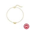 S925 Sterling Silver Pearl Beaded Geometric Butterfly Bracelet With Electroplating For Women