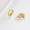 S925 Sterling Silver Pearl Geometric Circle Earrings With Electroplated Finish Fashion Jewelry