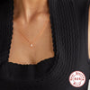 S925 Sterling Silver Pearl Ochain Collarbone Necklace With Small Gold Beads And Geometric Zircon Pendant Electroplated For Women