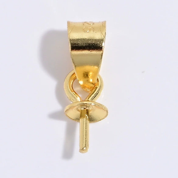 S925 Sterling Silver Pearl Pendant Handmade Melon Seed Buckle Necklace Pendant Electroplated