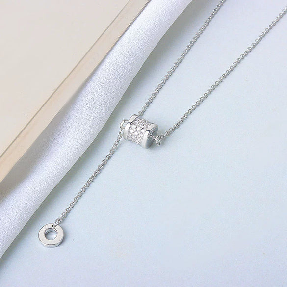 S925 Sterling Silver Pendant Necklace With Small Waist Design Electroplating Process