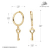 S925 Sterling Silver Personality Fashion Creative Key Earrings