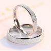 S925 Sterling Silver Plain Ring Simple Fashion Frosted Geometric Couples Ring Electroplated