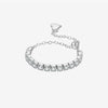 S925 Sterling Silver Pullable Chain Heart Ring With Geometric Pattern And Electroplating Process