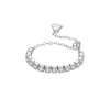 S925 Sterling Silver Pullable Chain Heart Ring With Geometric Pattern And Electroplating Process