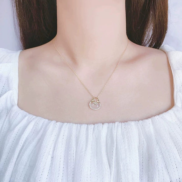S925 Sterling Silver Retro Chalcedony Gourd Pendant Necklace For Women With Geometric Elegant Clavicle Chain