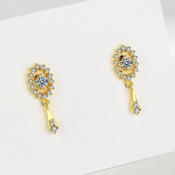 S925 Sterling Silver Retro Elegant Geometric Tassel Earrings With Zircon Inlay For Women Fine Fashion Jewelry