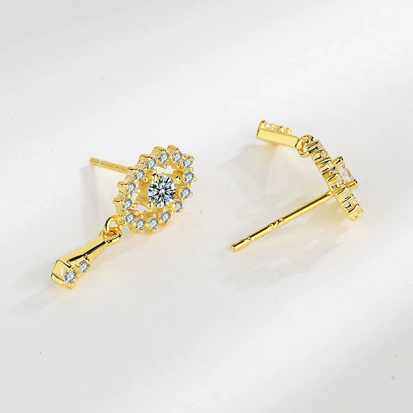 S925 Sterling Silver Retro Elegant Geometric Tassel Earrings With Zircon Inlay For Women Fine Fashion Jewelry