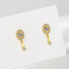 S925 Sterling Silver Retro Elegant Geometric Tassel Earrings With Zircon Inlay For Women Fine Fashion Jewelry