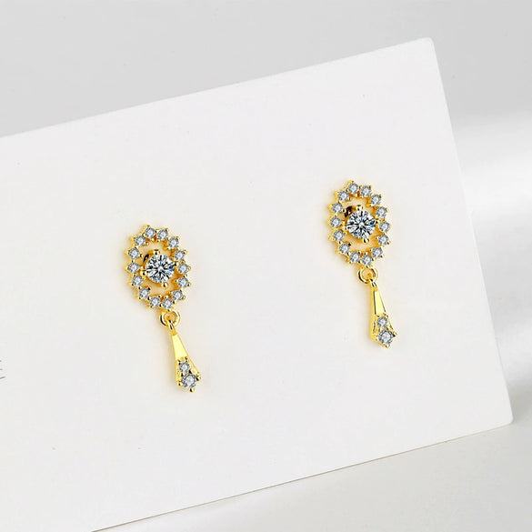 S925 Sterling Silver Retro Elegant Geometric Tassel Earrings With Zircon Inlay For Women Fine Fashion Jewelry