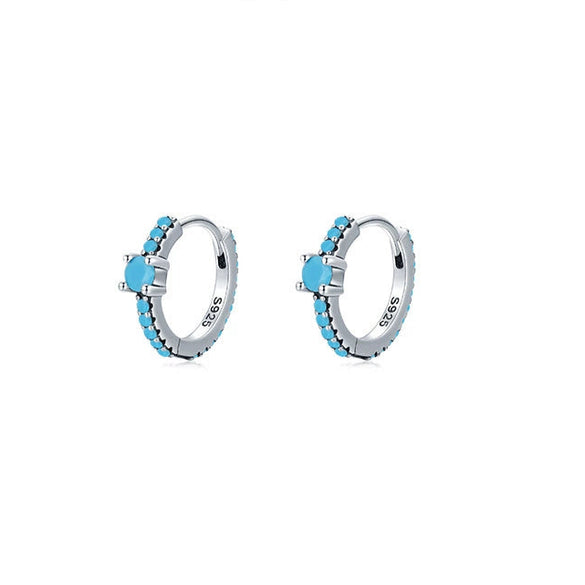 S925 Sterling Silver Retro Geometric Micro Inlay Earrings For Women