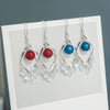 S925 Sterling Silver Rhombus Zircon Tassel Earrings Fashion Shape Pattern Earrings For Women