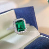 S925 Sterling Silver Ring With Emerald Cut High Carbon Diamond And Electroplating