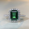 S925 Sterling Silver Ring With Emerald Cut High Carbon Diamond And Electroplating