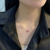 S925 Sterling Silver Rose Gold Thermochromic Heart Pendant Necklace Simple Fashion Geometric Clavicle Chain For Women
