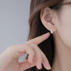S925 Sterling Silver Rose Gold Tone Pavé Diamond Earrings For Women Minimalist Elegant Stud Earrings