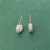 S925 Sterling Silver Rose Gold Tone Pavé Diamond Earrings For Women Minimalist Elegant Stud Earrings
