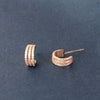 S925 Sterling Silver Rose Gold Tone Pavé Diamond Earrings For Women Minimalist Elegant Stud Earrings