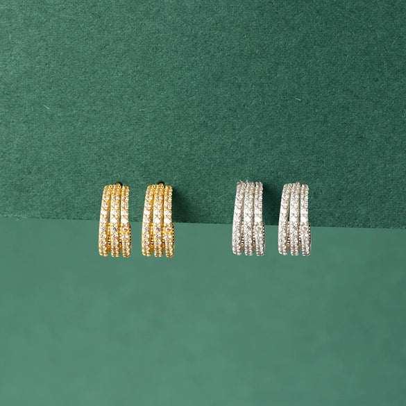 S925 Sterling Silver Rose Gold Tone Pavé Diamond Earrings For Women Minimalist Elegant Stud Earrings