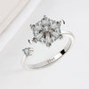 S925 Sterling Silver Rotating Anxiety Relief Ring For Women Adjustable Open Band Electroplated Silver Ring
