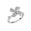 S925 Sterling Silver Rotating Windmill Open Ring For Women Elegant Adjustable Spinner Statement Jewelry