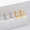 S925 Sterling Silver Round Electroplated Fashion Geometric Earrings