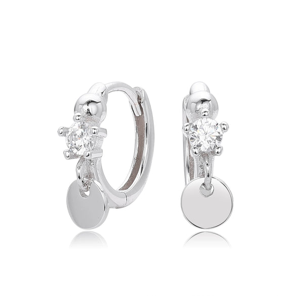 S925 Sterling Silver Round Electroplated Fashion Geometric Earrings