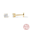 S925 Sterling Silver Round Geometric Flat Head Internal Thread Piercing Cartilage Ear Studs Electroplated