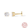 S925 Sterling Silver Round Geometric Flat Head Internal Thread Piercing Cartilage Ear Studs Electroplated
