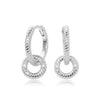 S925 Sterling Silver Round Geometric Microinlaid Zircon Earrings For Women