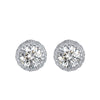 S925 Sterling Silver Round Geometric Zircon Earrings Simple Electroplated Stud Earrings For Women