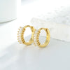 S925 Sterling Silver Round Geometry Light Luxury Zircon Earrings Electroplated